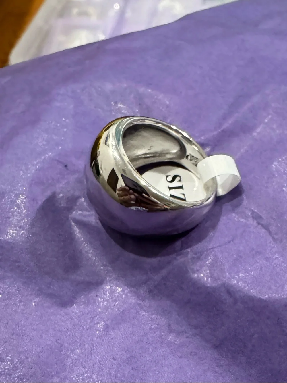 Melinda Maria Polished Silver Dome Ring - 6